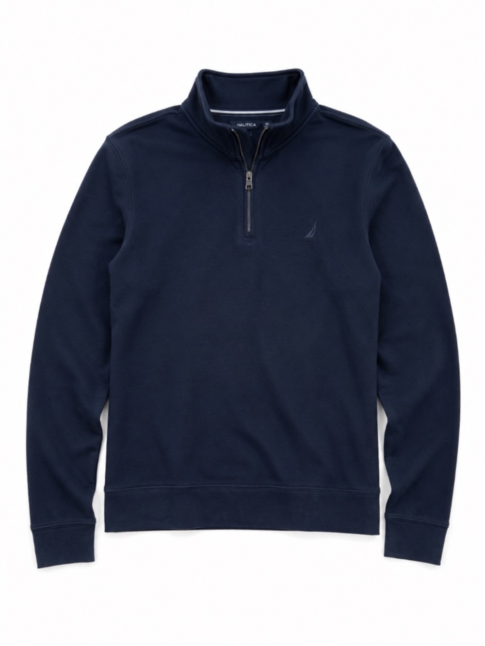 Nautica Men's Blue Quarter Zip Pullover Sweater Medium